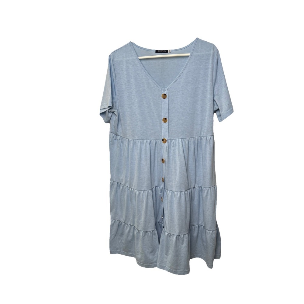 Kojooin- Light Blue tiered summer dress Beach  size 2XL